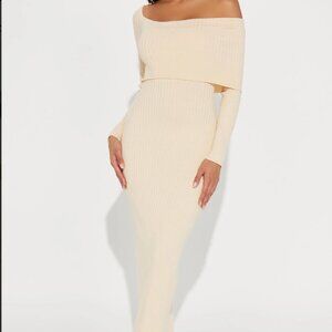 Arya Sweater Maxi Dress - Cream